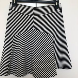 Express mini black and white stripe skirt